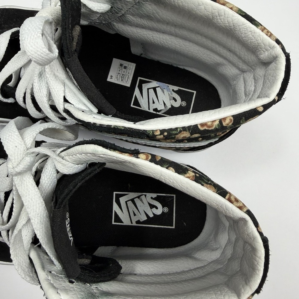 Vans Sk8-Hi Floral Black Suede High Top Sneakers Women's Size 6.5 - Picture 5 of 10